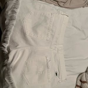 White demon frayed shorts
